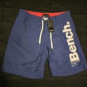 NWT Bench Urbanwear Men's Board Swim Shorts Blue & Red‎ Size 32 Medium
